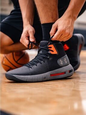 Under Armor HOVR Havoc Black Graphite Basketball Shoes Men 7.5 UA3020617-001 EUC